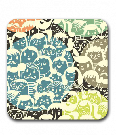 ที่รองแก้ว Watching fireworks MDF Square coaster